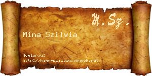 Mina Szilvia névjegykártya